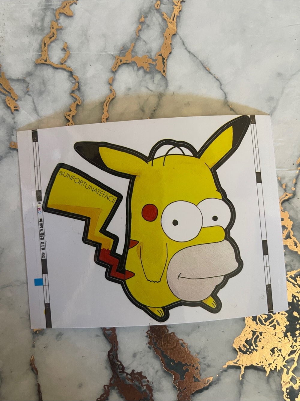 New Homer-Pikachu Mashup Vinyl Sticker - Yellow & Black by Sean daigle